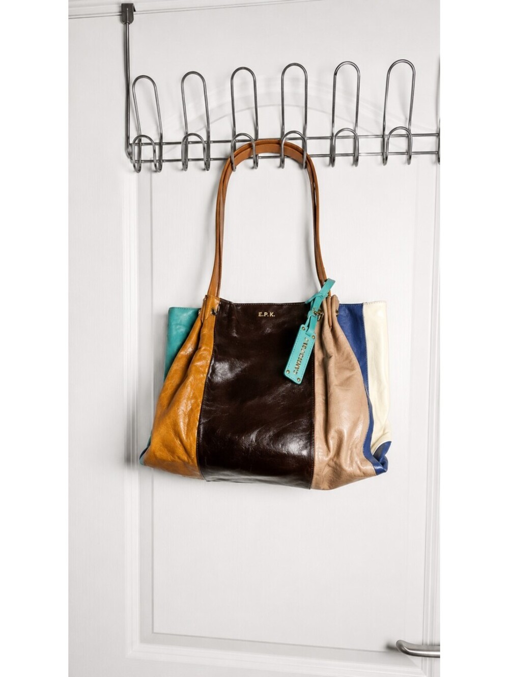Capoverso Multicolor Colorblock Shoulder Tote Bag – Large Statement Handbag